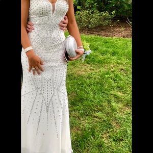 White beaded gown